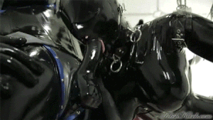 best of Taped latex catsuit gagged