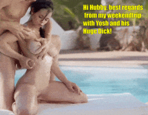 Hubby has fun with wife