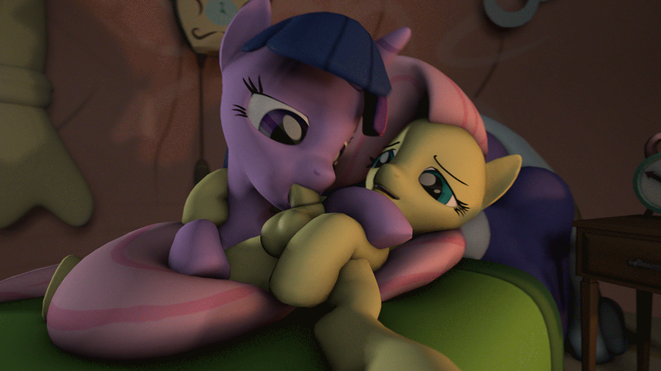 Twilight sparkle fluttershy play with horsecock dildo