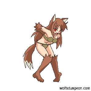 Nude girl on wolf