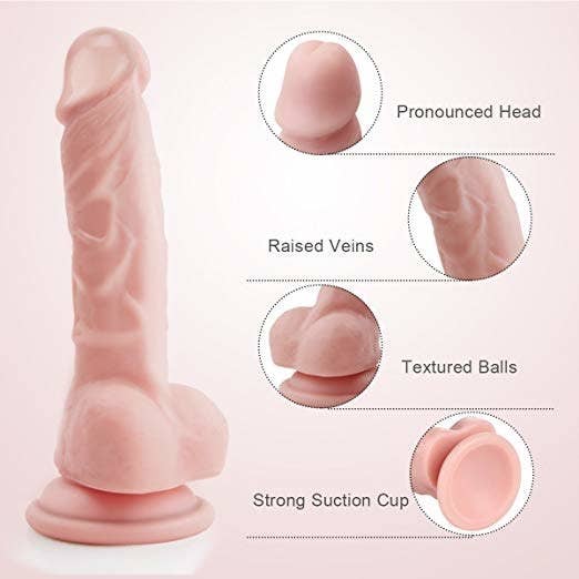 Excited about suction dildo rode straight