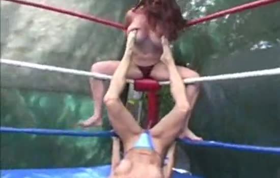 Foxy wrestling wrestle boob bikini dancing