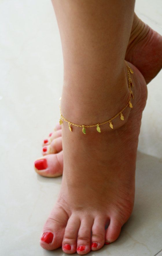 Barefoot girl with sexy foot jewelry