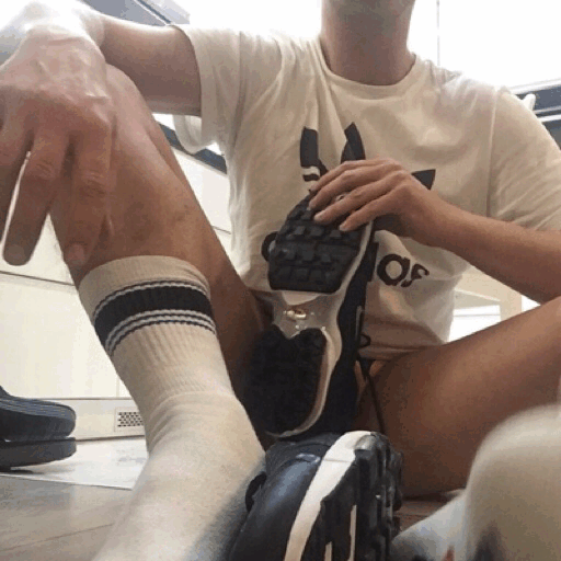 White ankle socks teasing tickling skinny