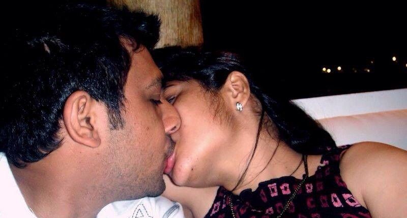 Indian aunty kissing