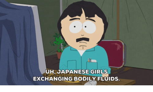 Asian girls exchanging bodily fluids