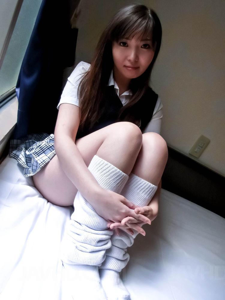 Licked and fucked hard cute Asian babe in school uniform