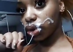 Butt african girl suck cock and facial