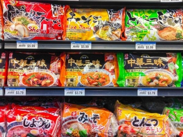 Asian packaged noodles