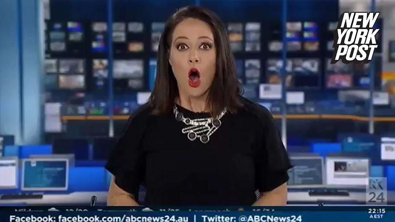 Surprise blowjob for newscaster